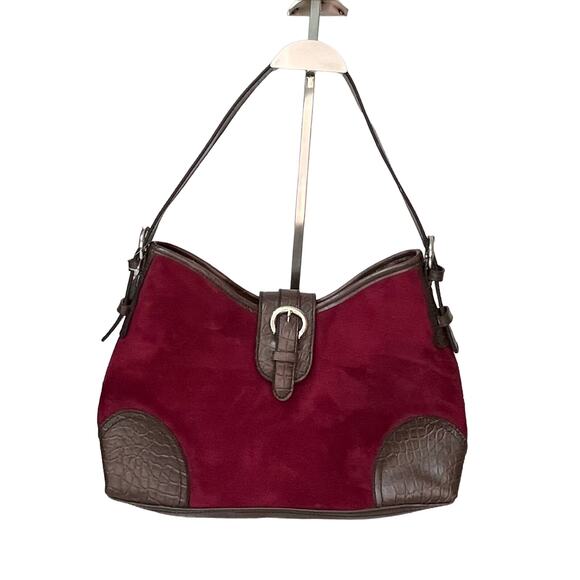 Croft & Barrow Shoulder Bag and pouch in Red/Brown - Picture 1 of 15